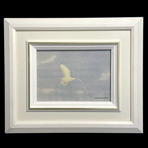 Vintage 1998 Gull Seascape Original Signed Artwork Robert Saulnier Beach House